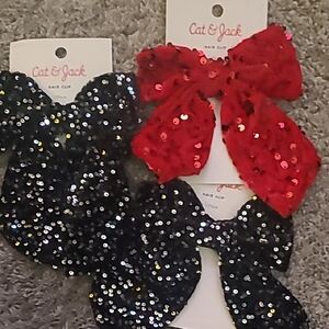 Cat & Jack Sparkling Sequin Bow Clips